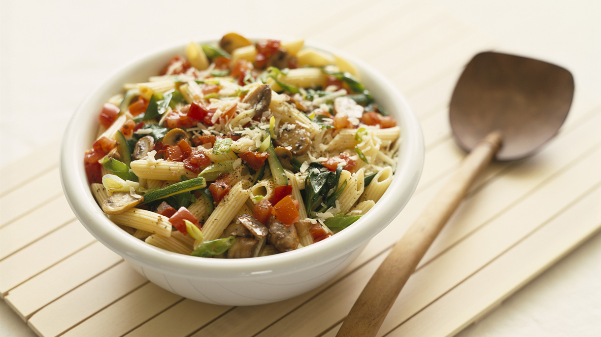 Italian Food. Hearty Penne with mushroom