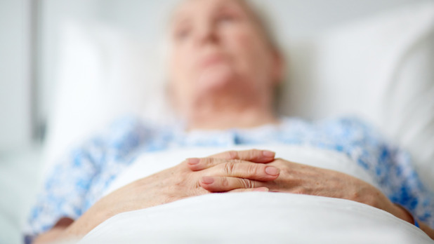 Senior woman in hospital