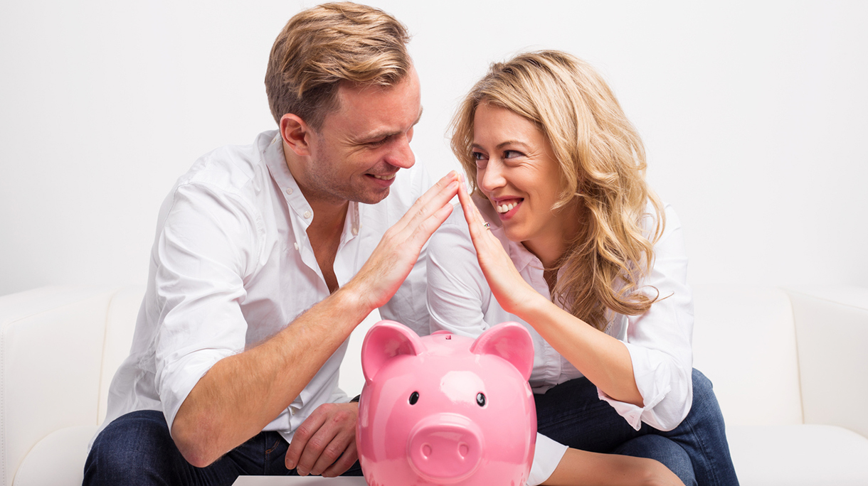 Couple saving money to buy house