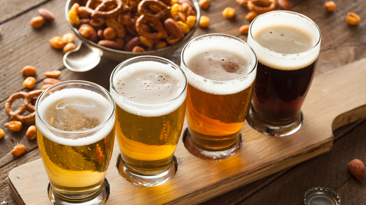 Assorted Beers in a Flight