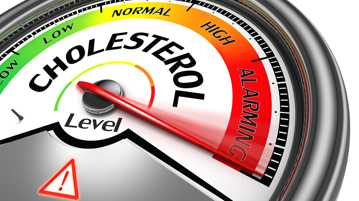 cholesterol level conceptual meter