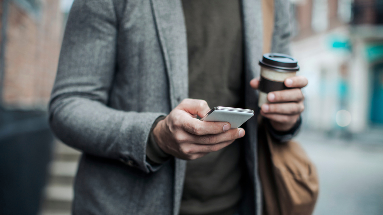 Businessman using smart phone