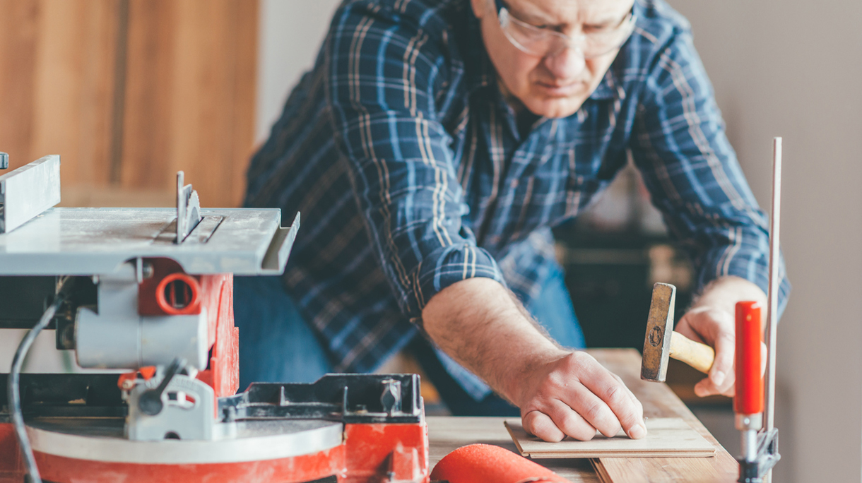 Carpanter working in his workshop