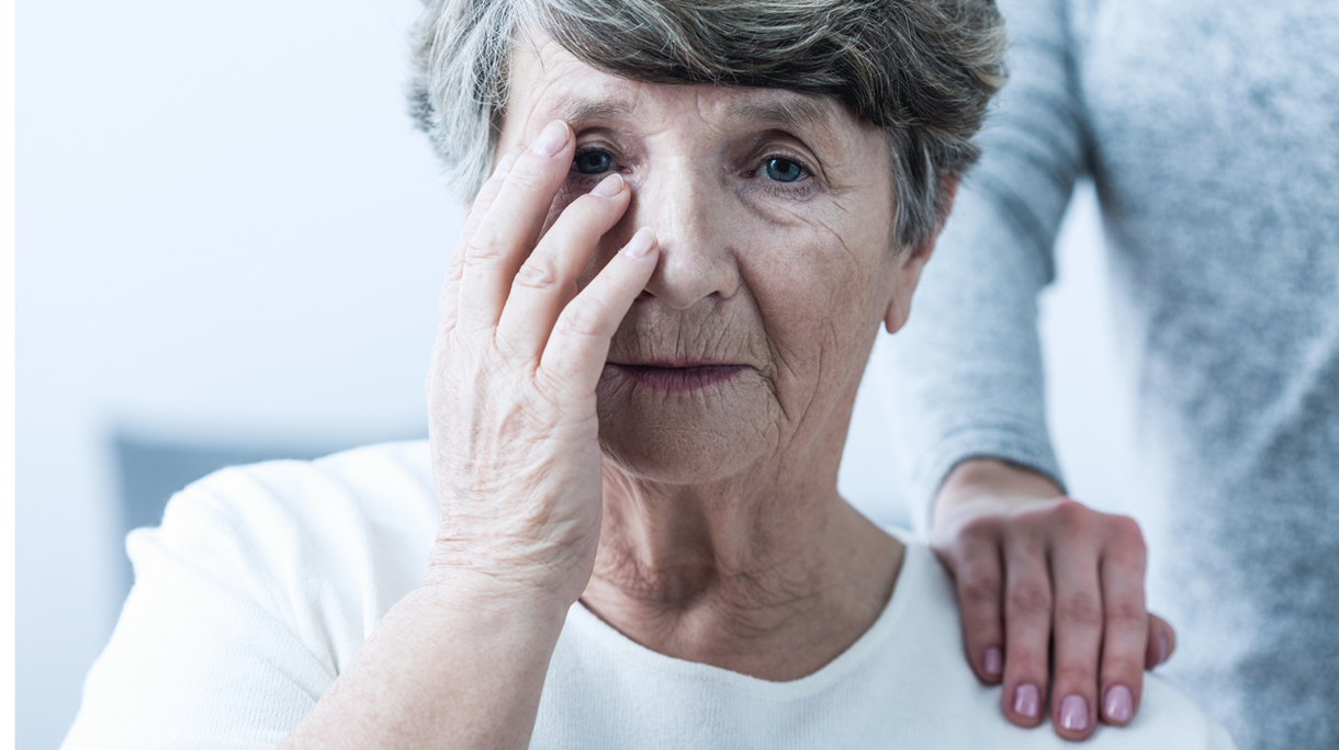 Woman suffering from senility