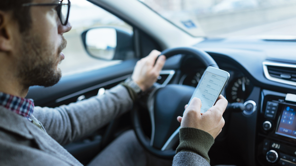 Businessman using mobile phone