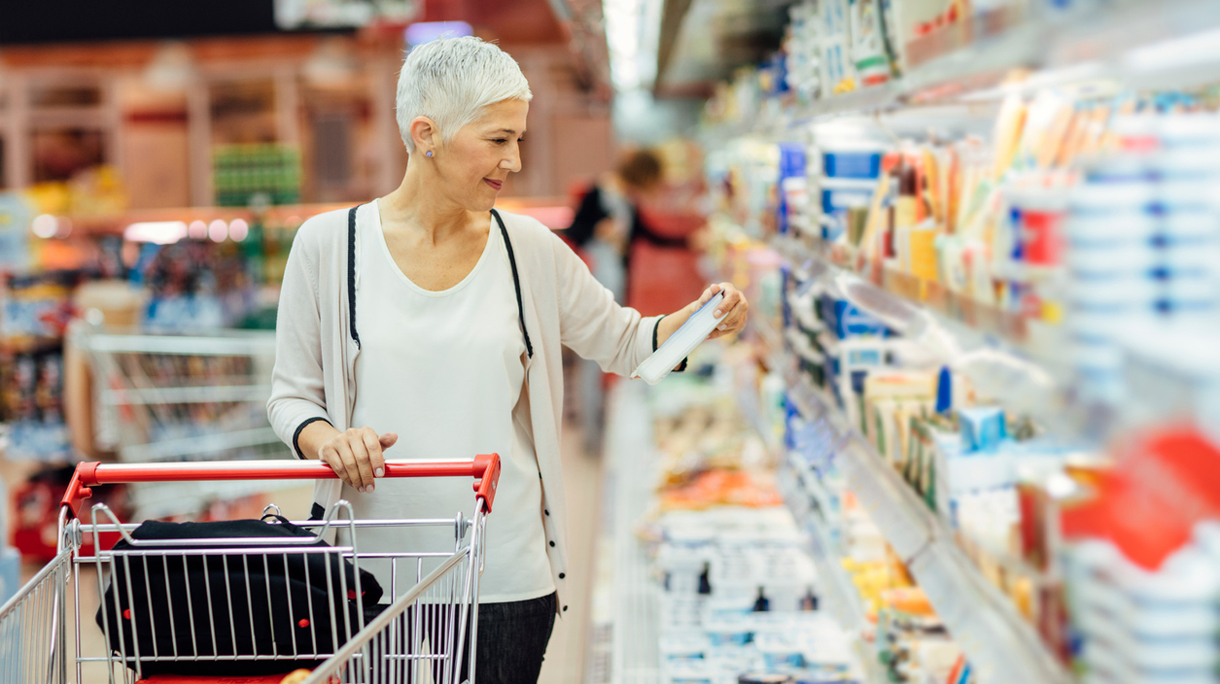 Mature Woman Groceries Shopping.