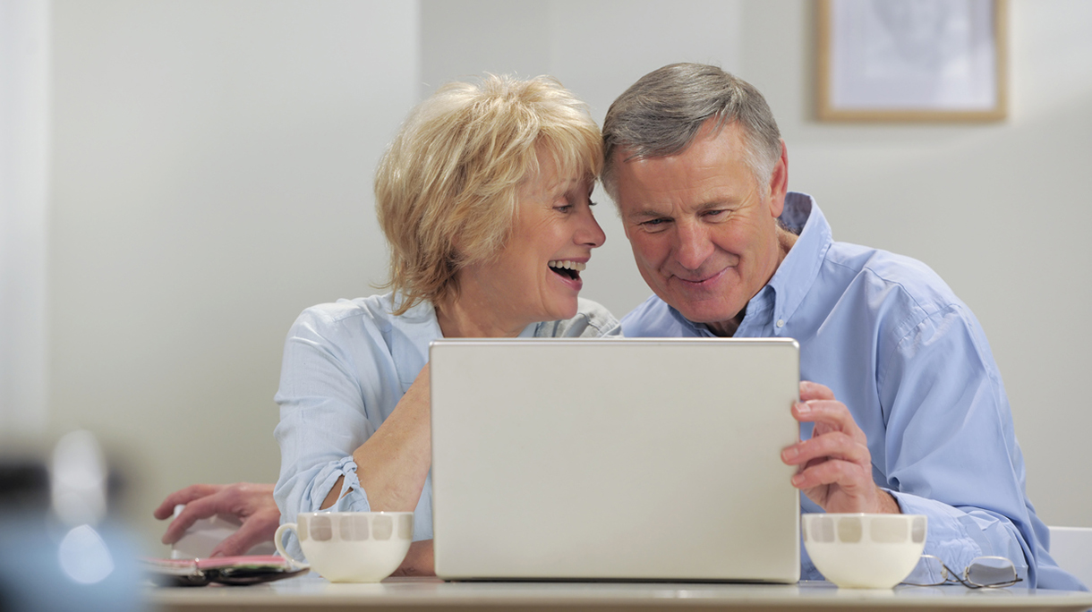 seniors using laptop
