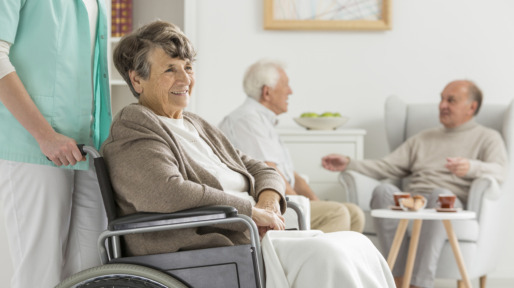 Seniors at recreation room