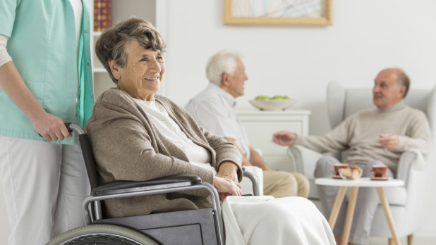 Seniors at recreation room
