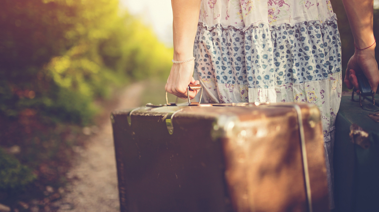 Lady going far away
