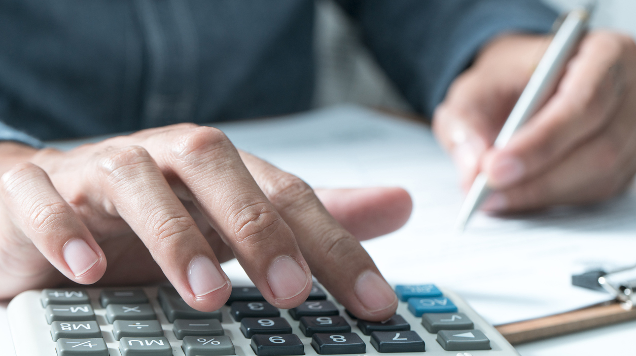 Bankers calculations Savings, finance and the economy.