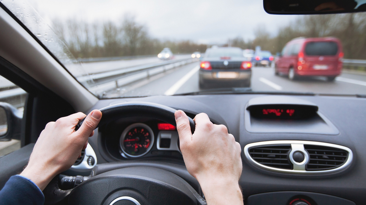 driving car on highway