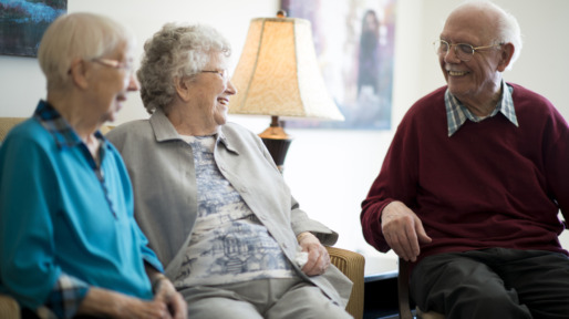 Seniors Chatting at the Nursing Home