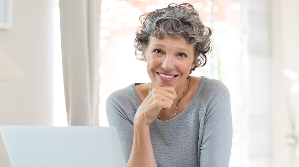 Senior woman shopping online