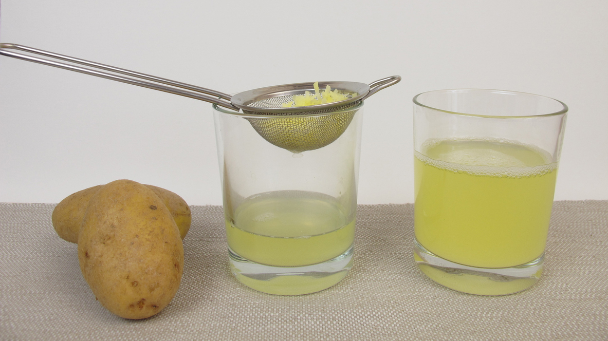 Freshly pressed raw potato juice