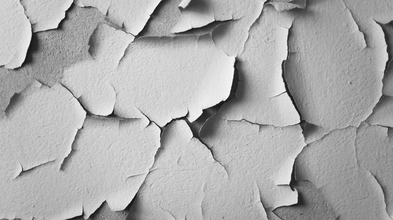 Peeling paint.