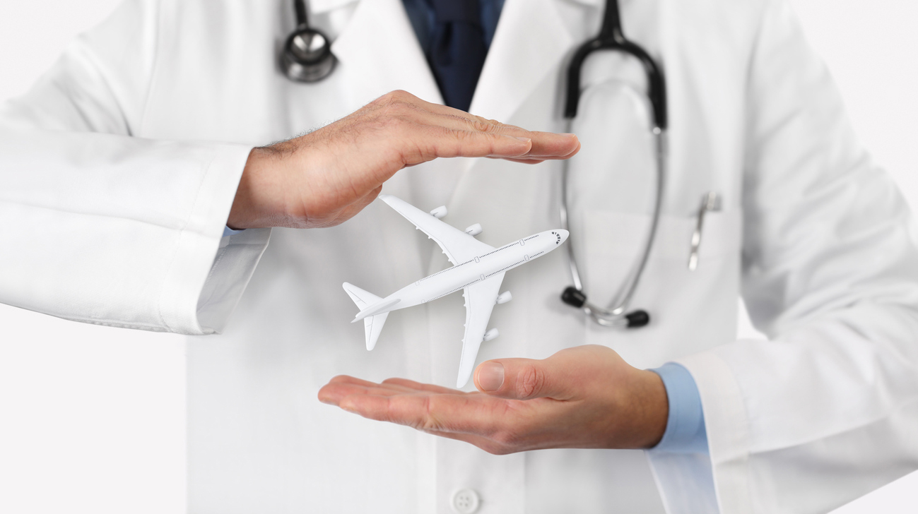 medical tourism healthcare travel insurance concept