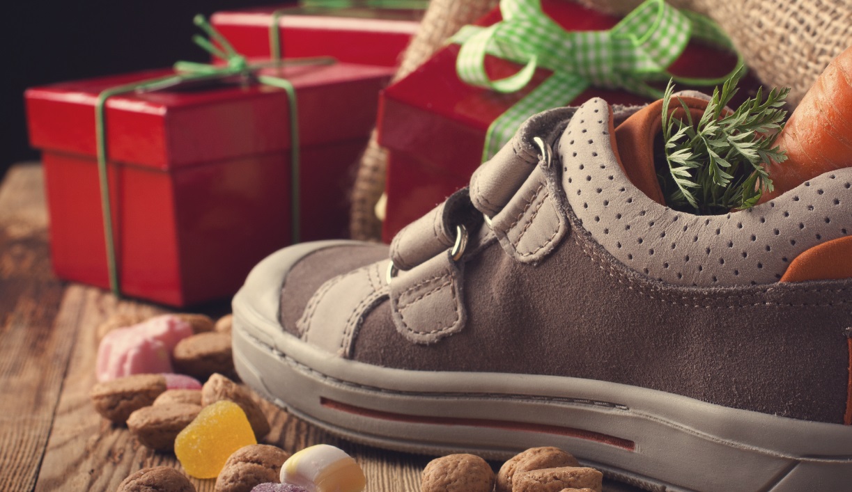 Childrens shoe and pepernoten for Sinterklaas
