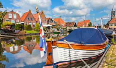 Classic sloop in Hindeloopen, The Netherlands