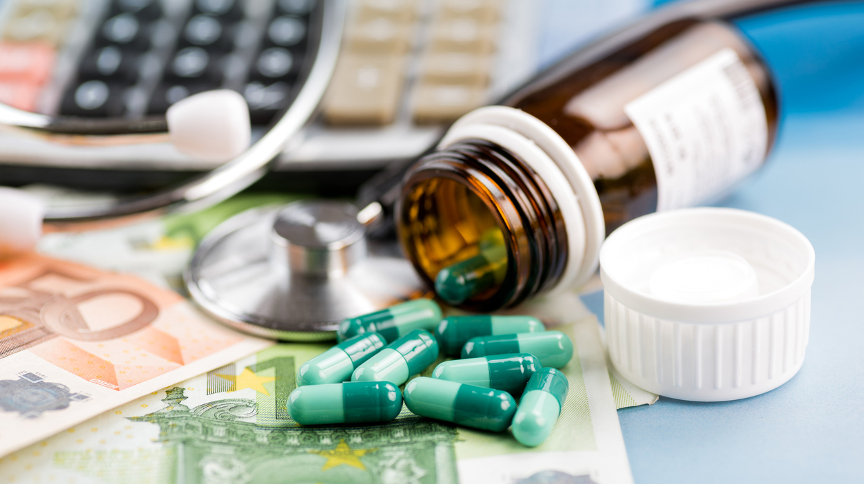 Healthcare costs concept and Euro