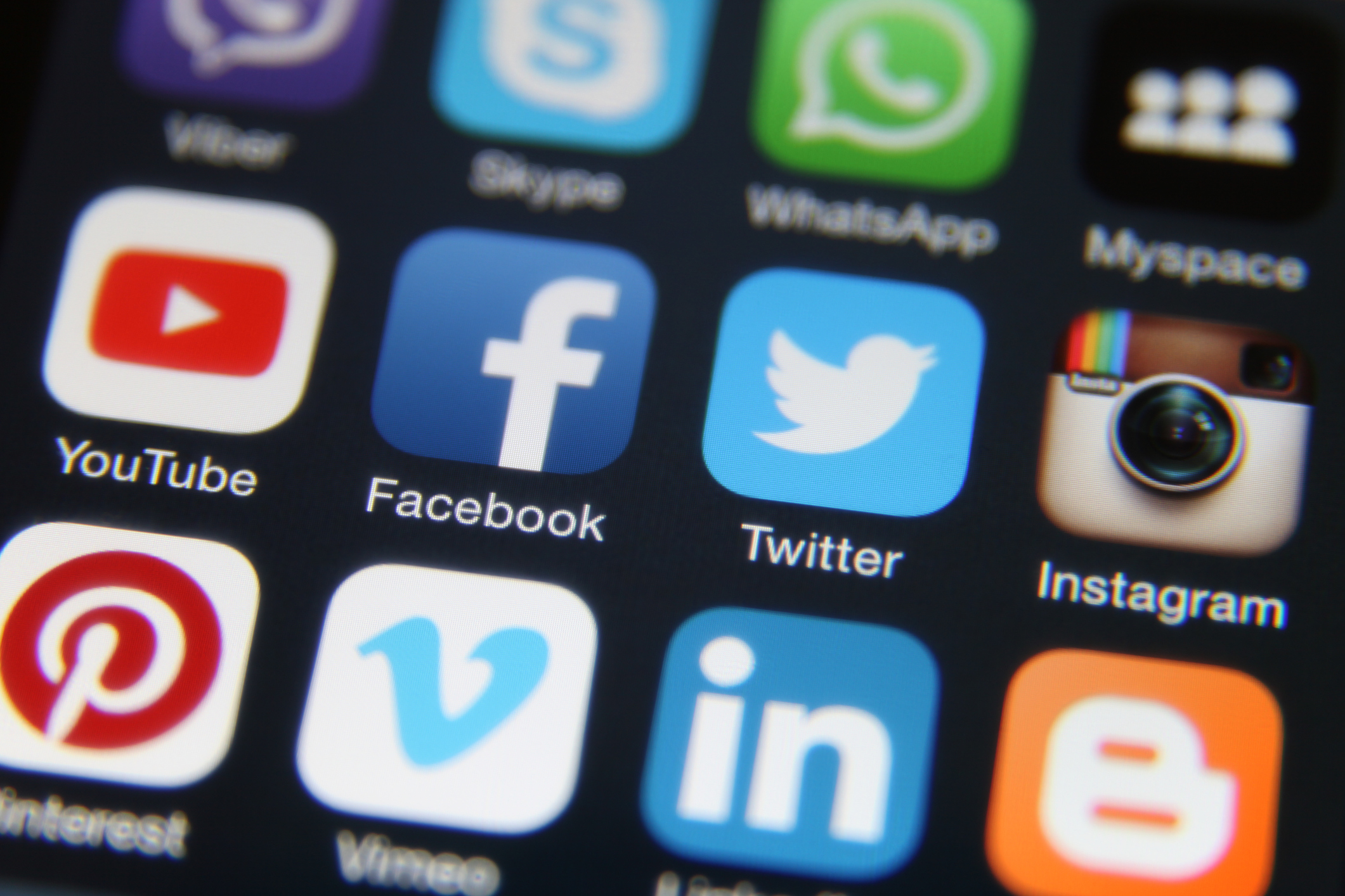 Social media internet application icons