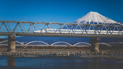 View of Mt Fuji and Tokaido Shinkansen