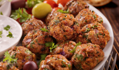 lamb-greek-meatball-platter-picture-id638662402