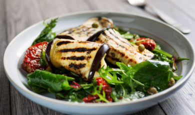 healthy-grilled-aubergine-salad-picture-id624373236