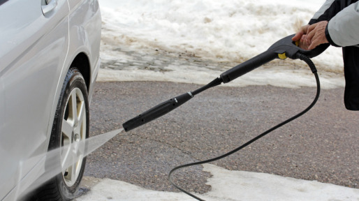 Car wash in winter