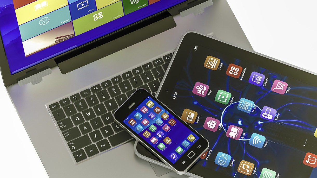 Electronic devices with colorfull icon
