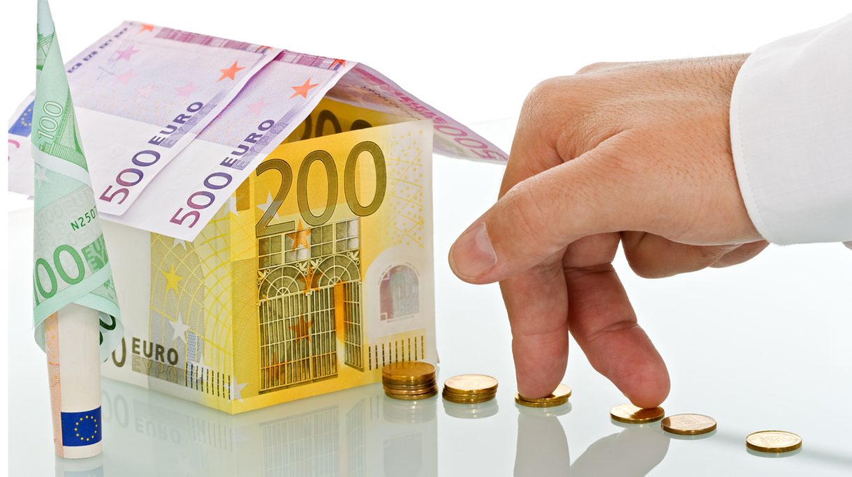 A house made from European currency