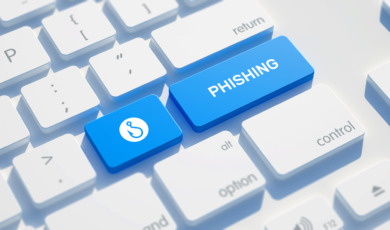 Phishing Icon Concept on the Blue Keyboard Button