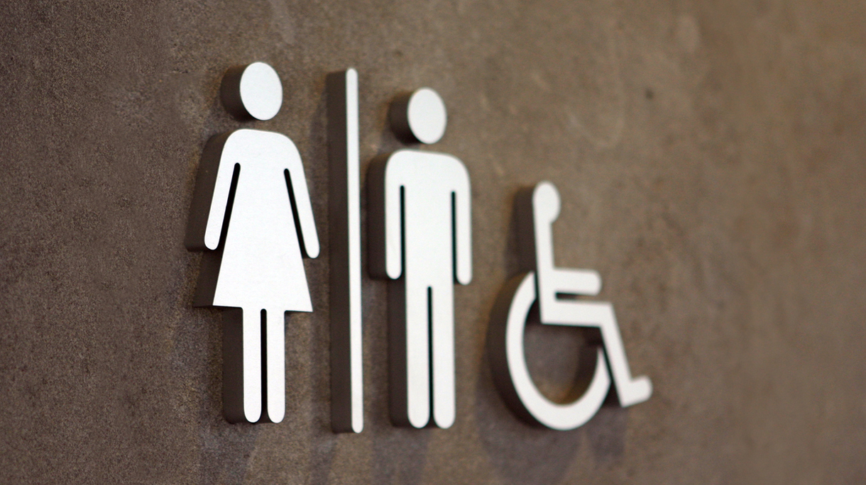 modern toilet sign