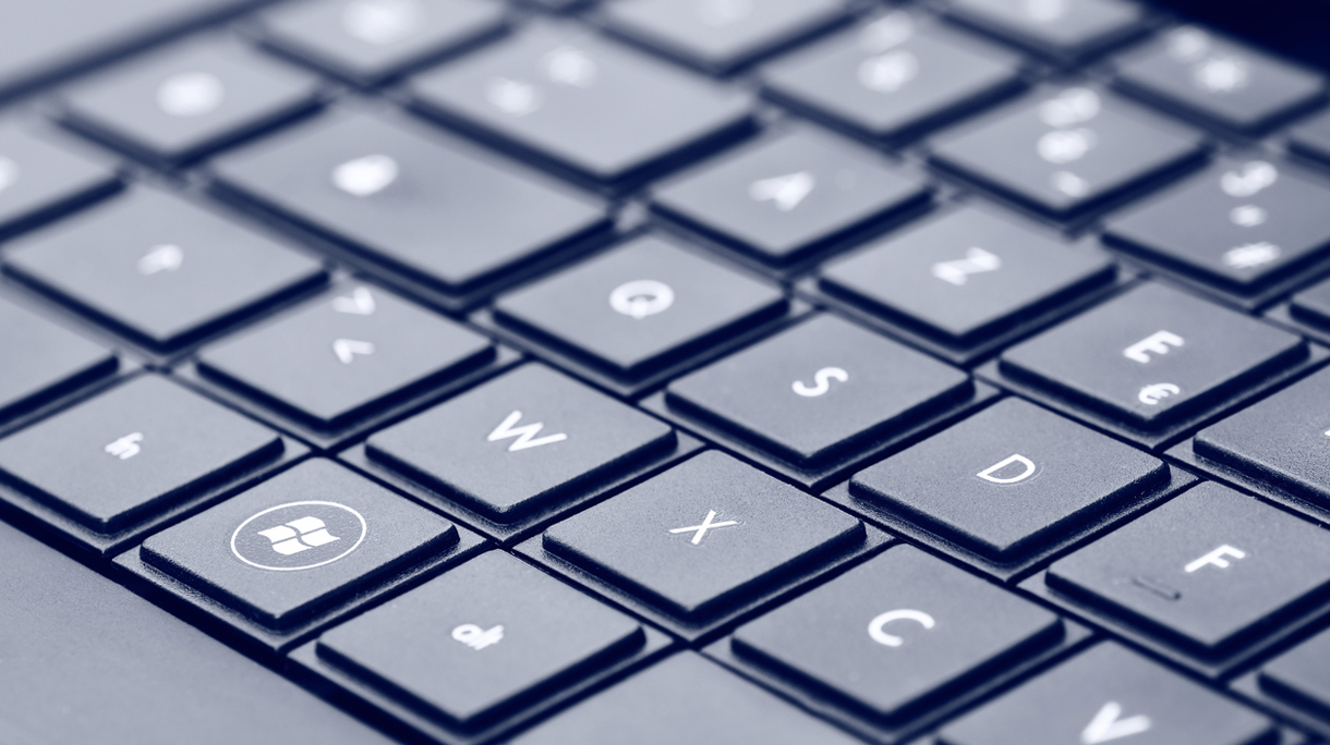 Windows logo on laptop keyboard