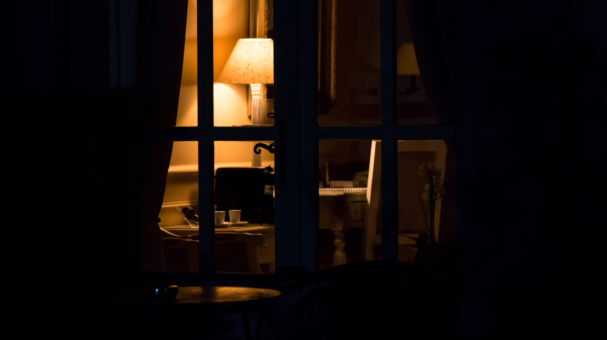 Lamp in the darkness.
