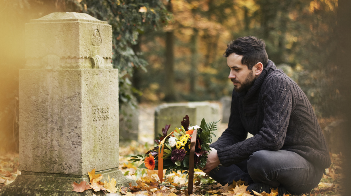 Man in the cemetery