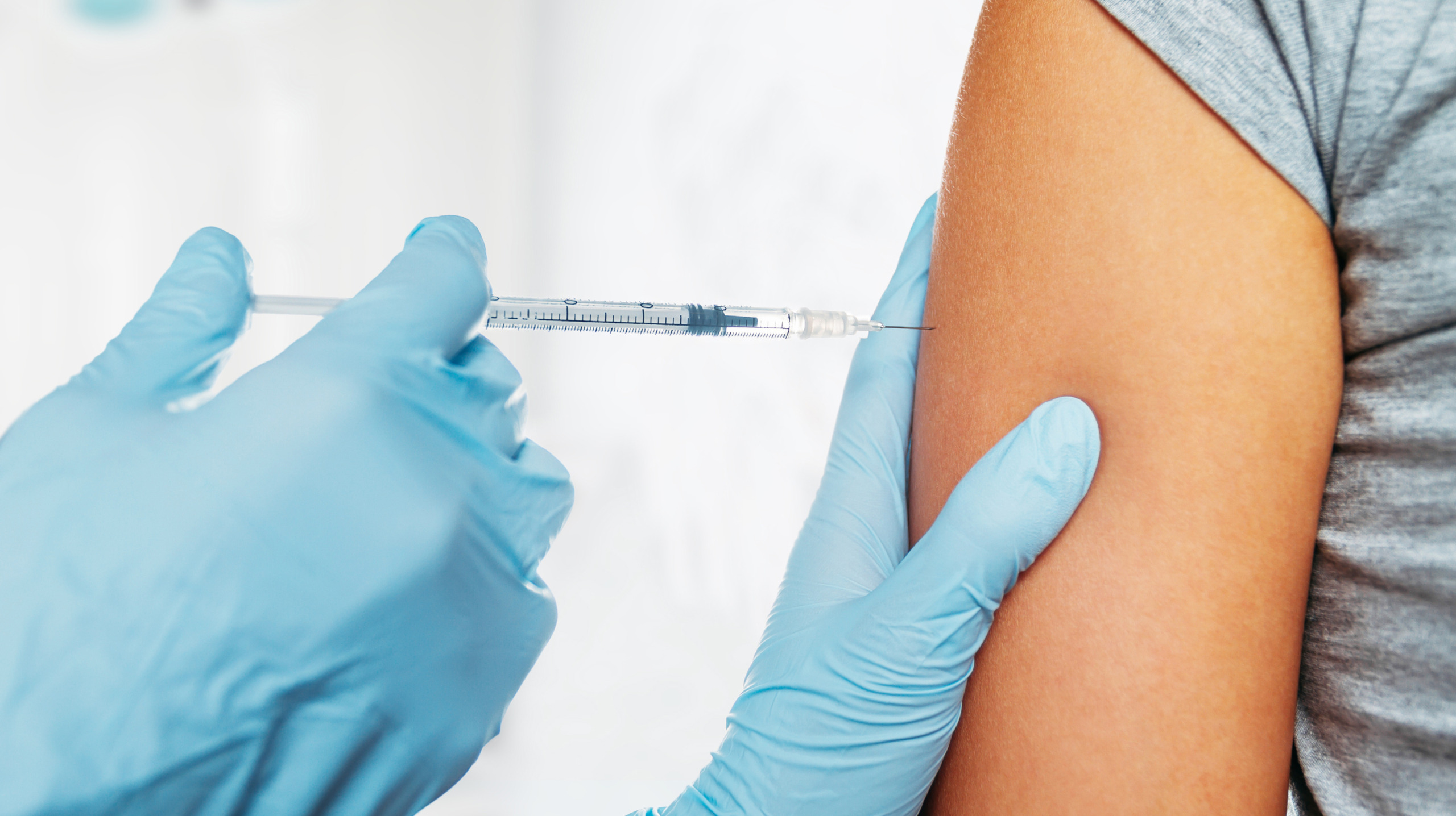 Medical vaccine in shoulder