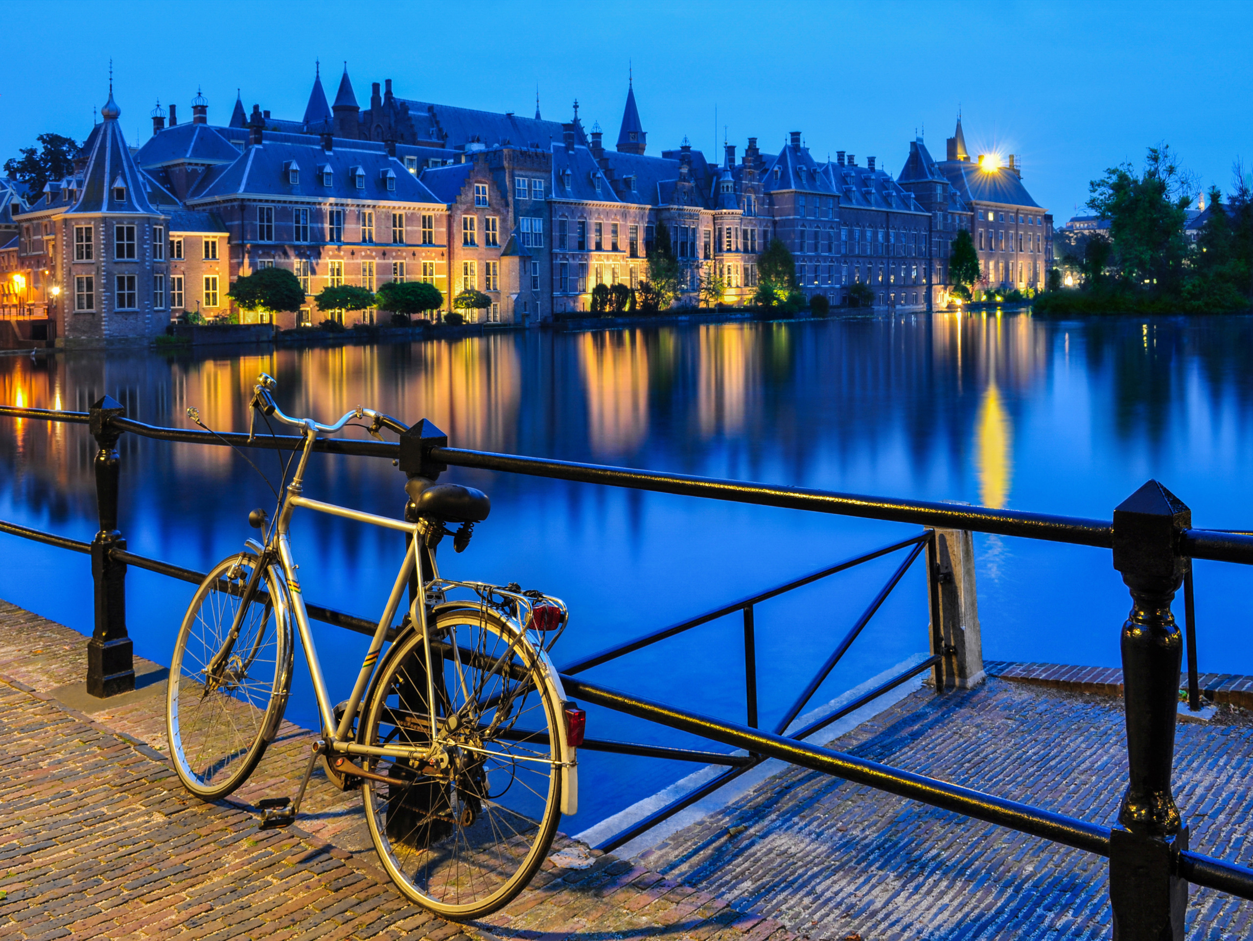 Bike on canal, The Hague
