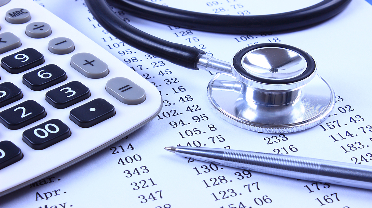 Stethoscope with financial statement
