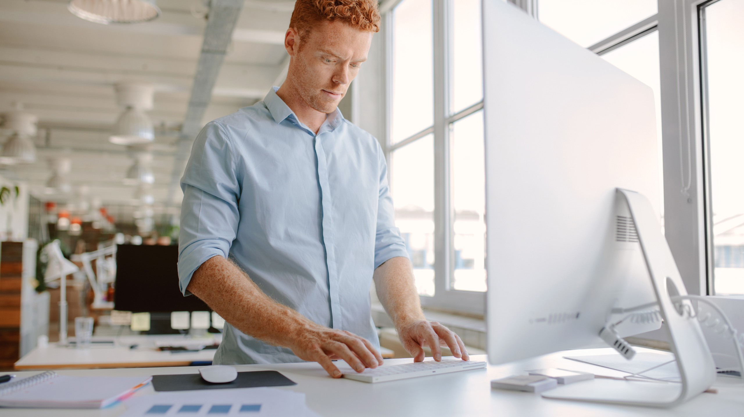 Businessman working in modern office