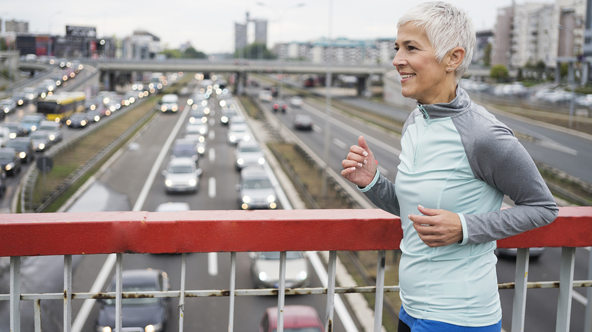 Woman jogging outdoors