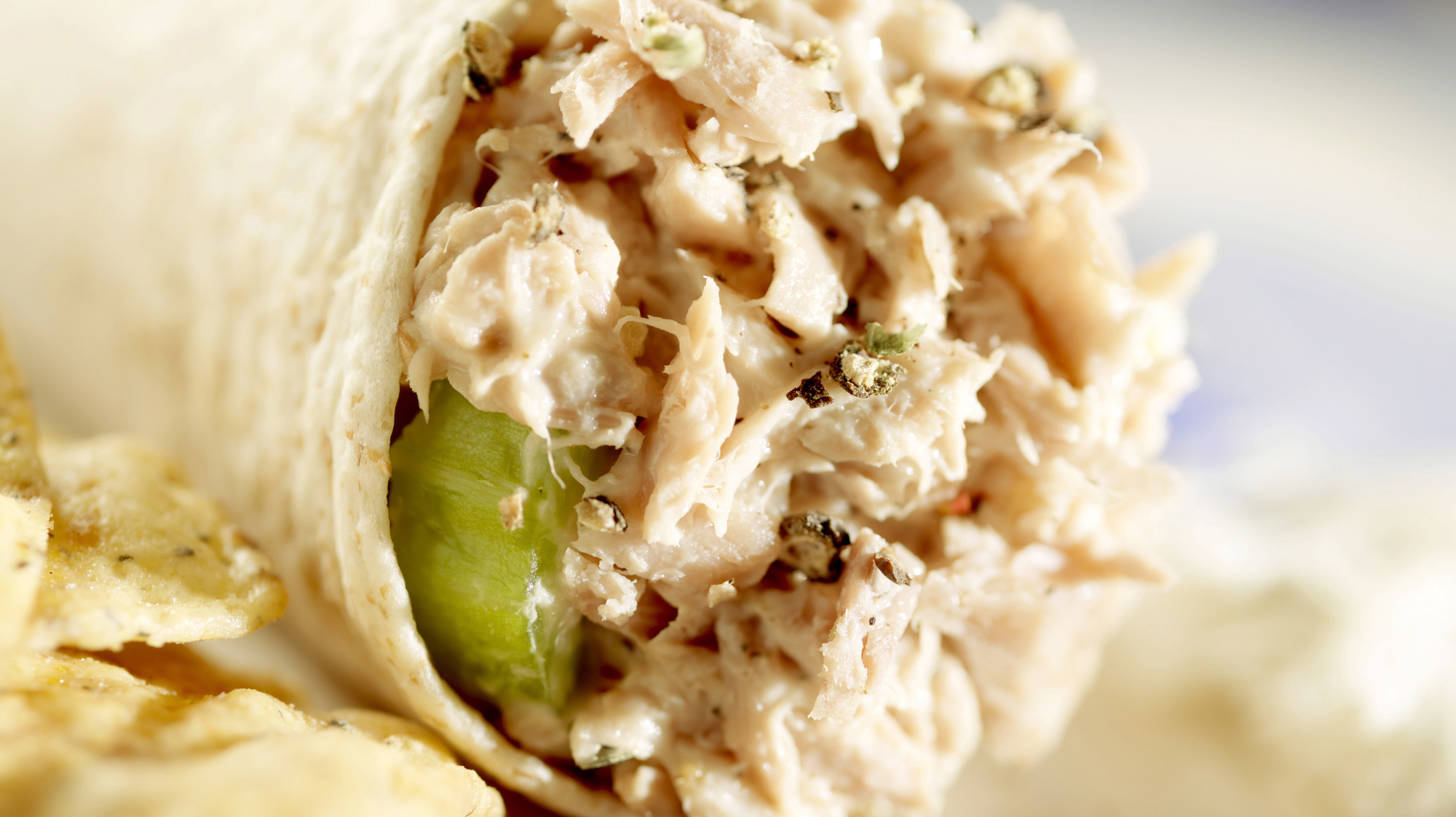 Tuna Salad in a Whole Wheat Tortilla Wrap