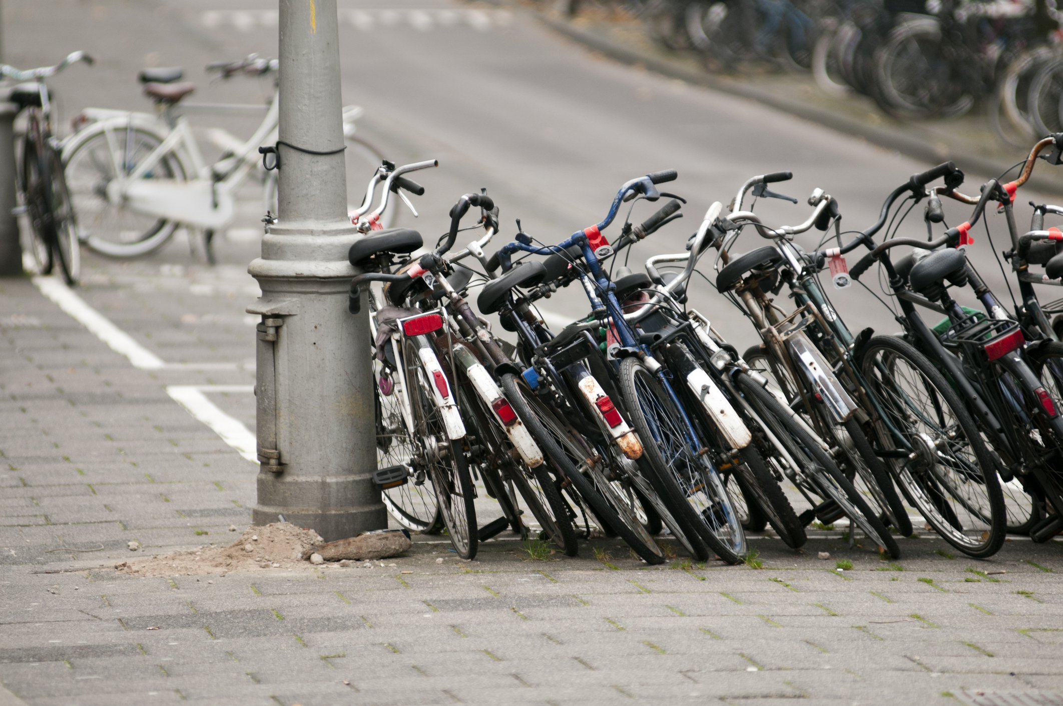 Bikes parked in the city Amsterdam, Netherlands