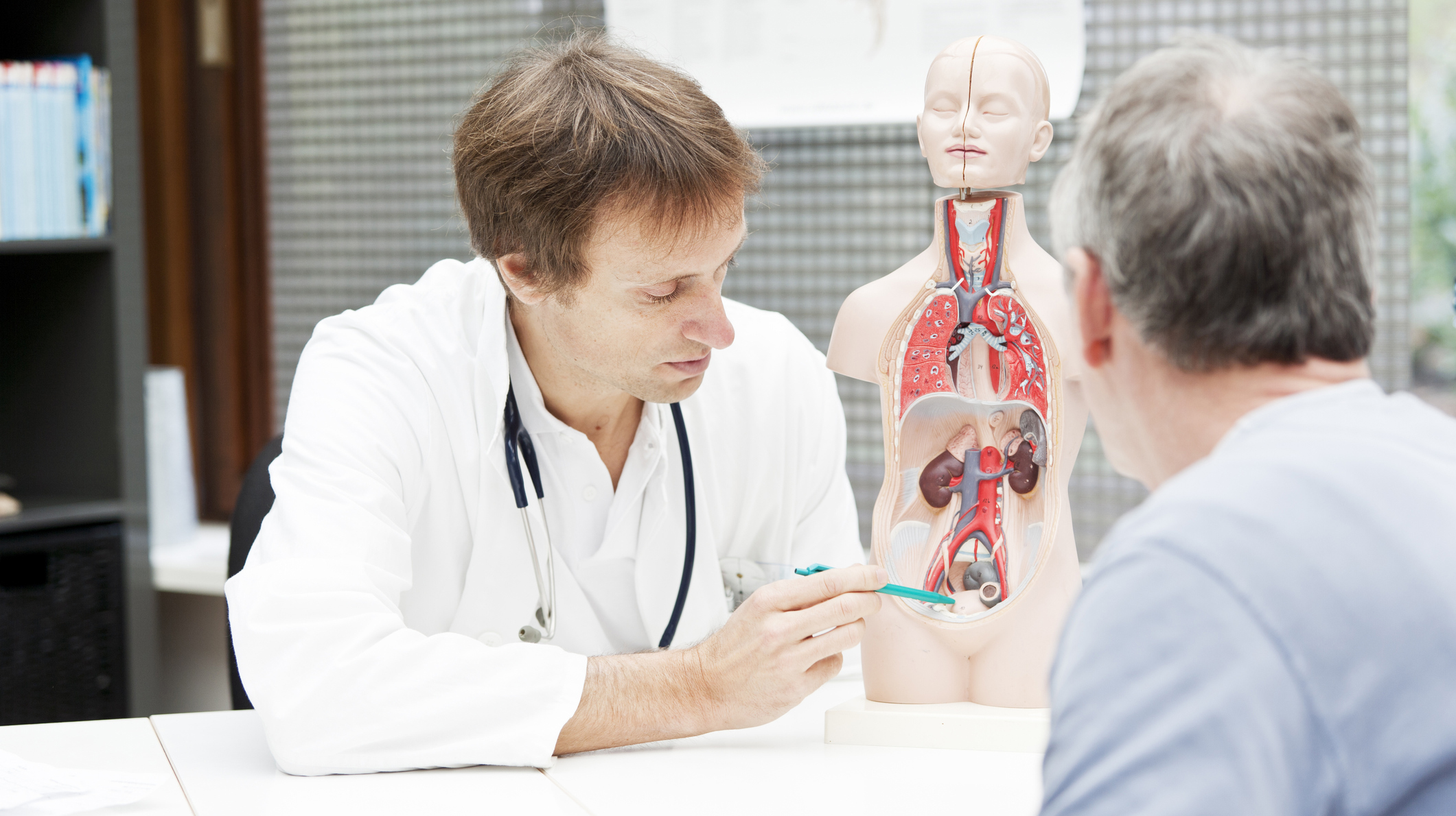 Doctor explaining urological problems