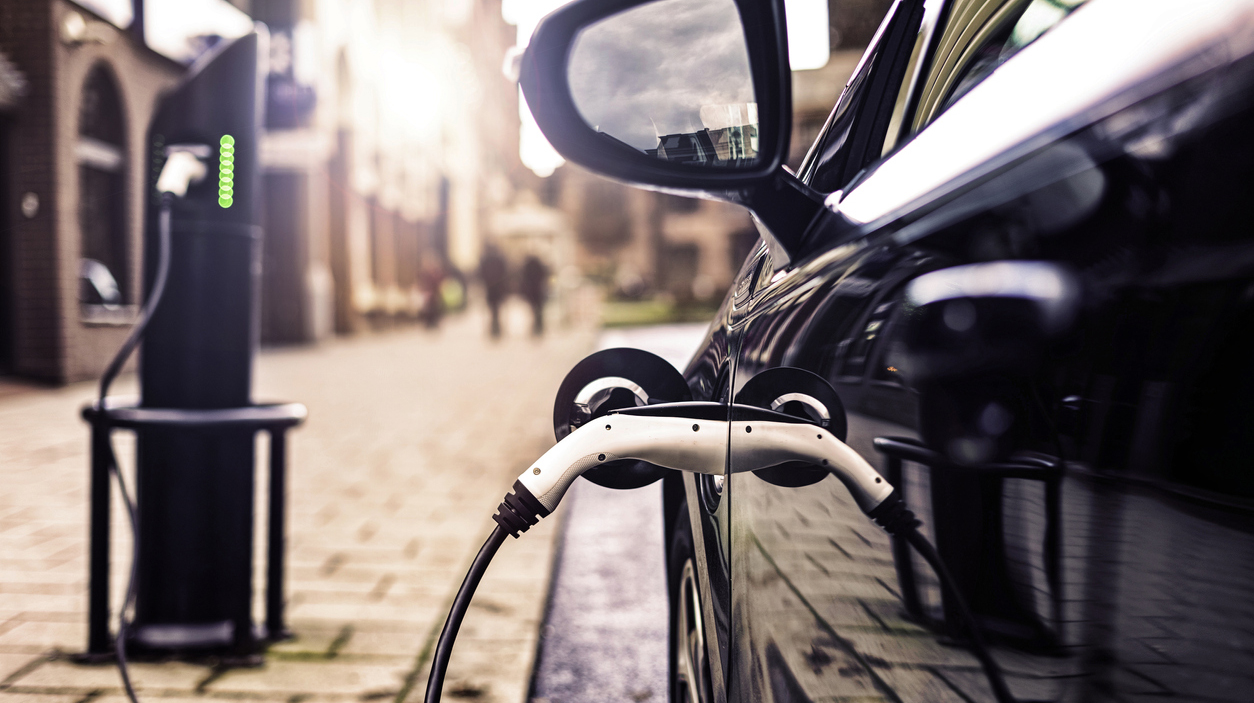 Electric Vehicle in Park Street Charging station