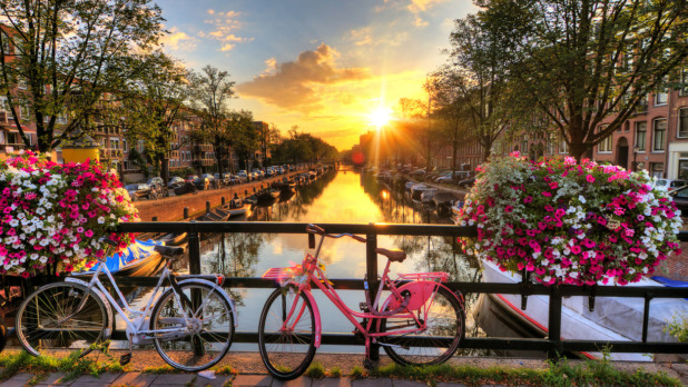Amsterdam summer sunrise