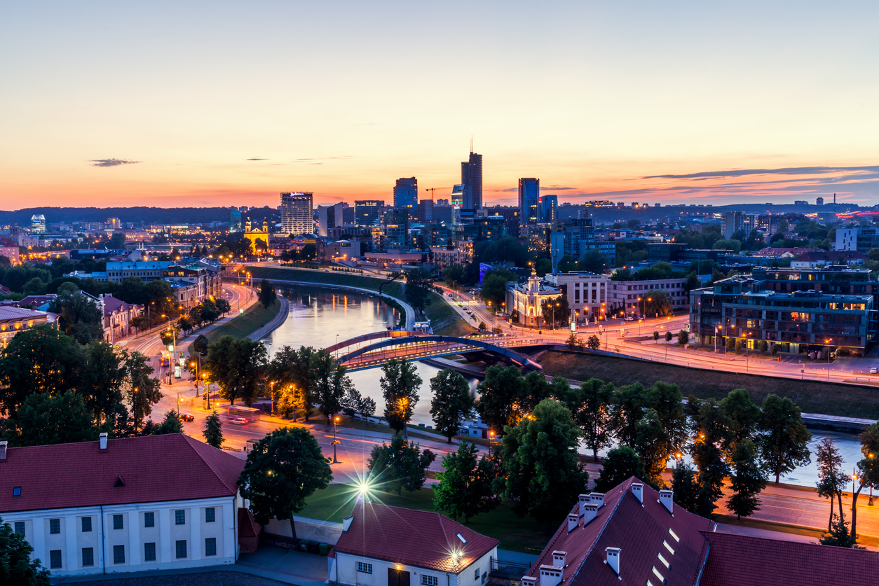 Night Vilnius, Lithuania