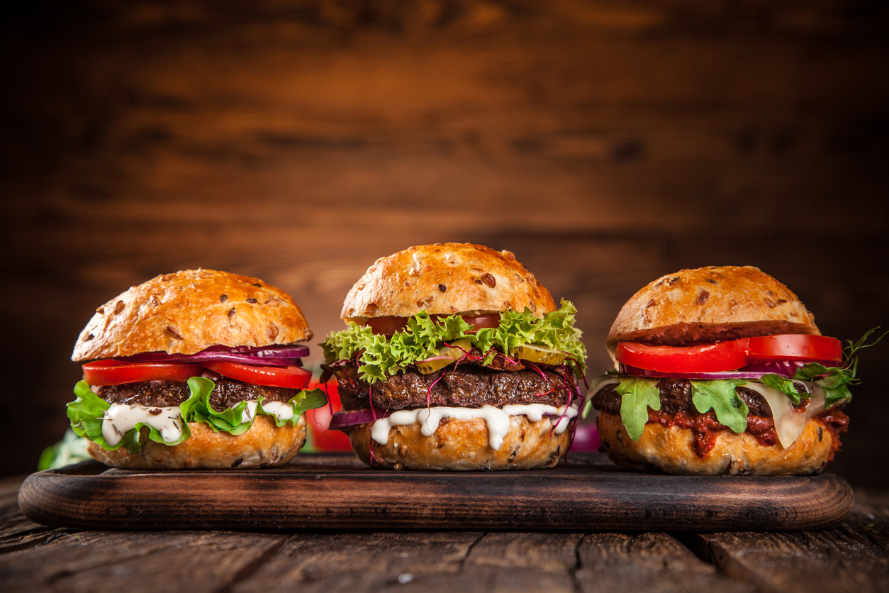 Close-up of home made burgers