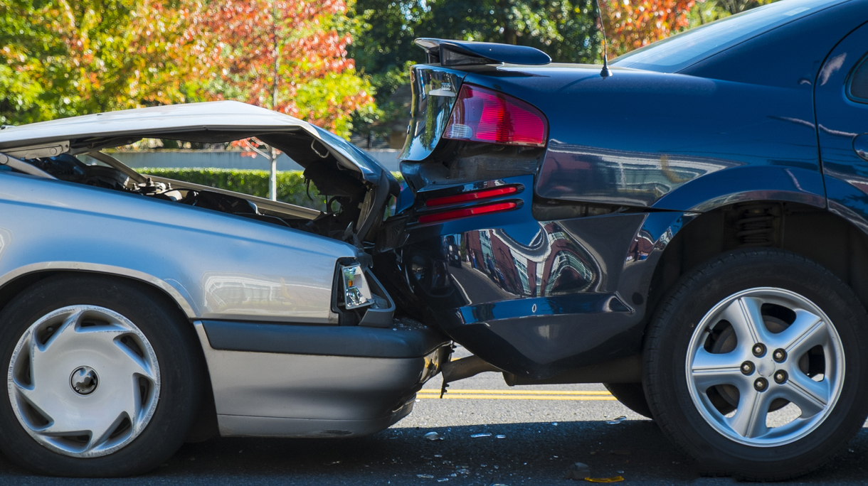 Auto accident involving two cars