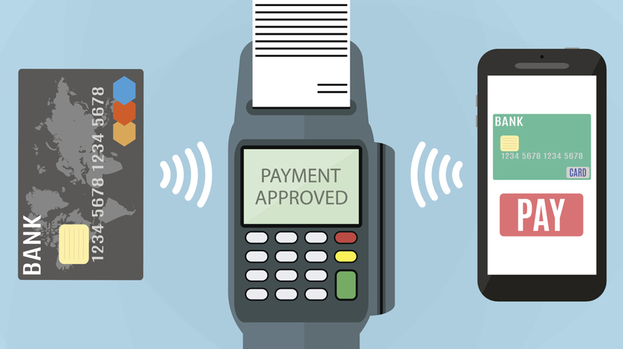 Nfc payment flat design style